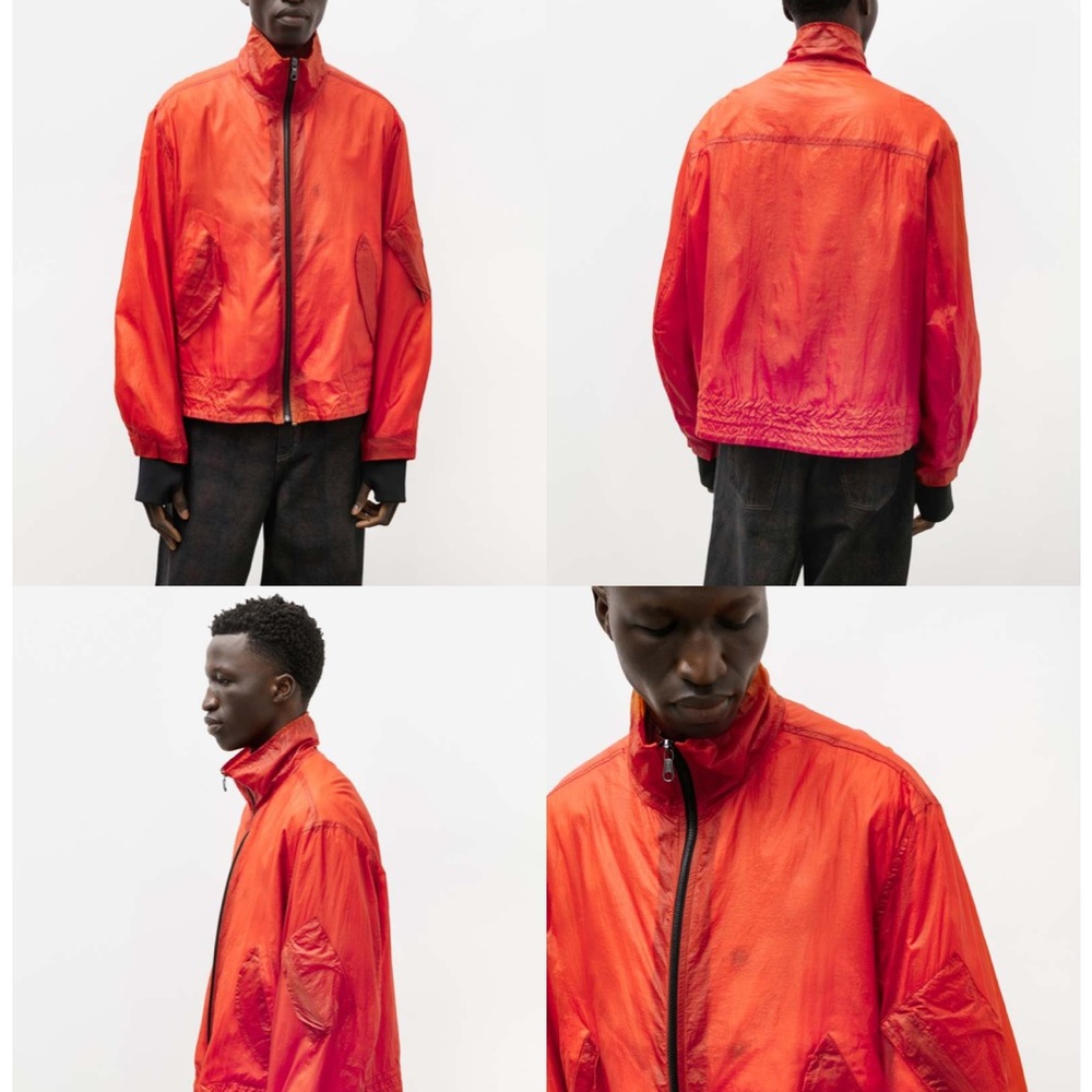 Zara Men's  Burnt Orange Windbreaker Jacket